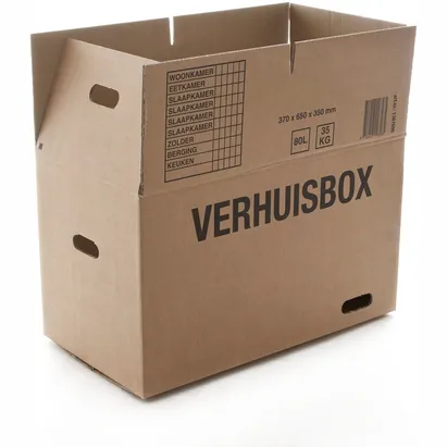 Iezzy Verhuisdoos IEZZY 370x650x350 dubbelgolf bruin 7mm