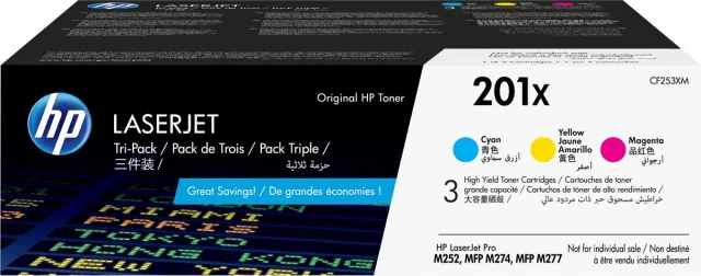 HP 201X - Tonercartridge - Origineel - Hoge Capaciteit - Cyaan/Magenta/Geel - 3 pack