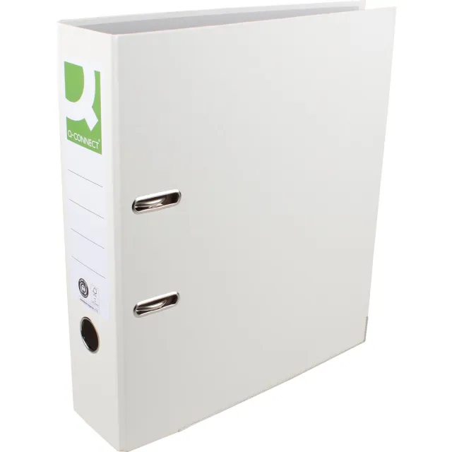Q-Connect ordner, voor ft A4, uit Recycolor papier, rug van 8 cm, wit