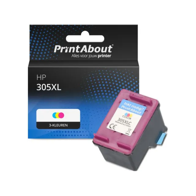 PrintAbout huismerk Inktcartridge 305XL (3YM63AE) 3-kleuren Hoge capaciteit Geschikt voor HP
