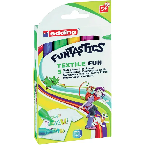 Edding Viltstift edding 17 textiel fun rond 2-3mm set à 5 stuks