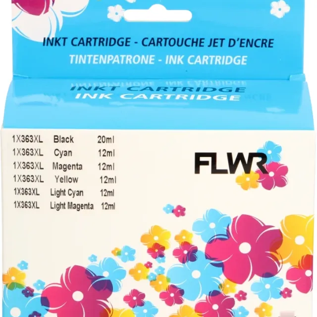 FLWR HP 363 6-pack Multipack zwart en kleur (Huismerk (compatible))