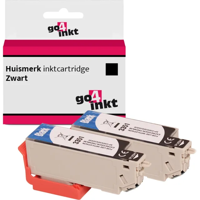 Go4inkt compatible met Epson 33(XL) twin pack inkt cartridges zwart bk - 2 stuks 2x Zwart
