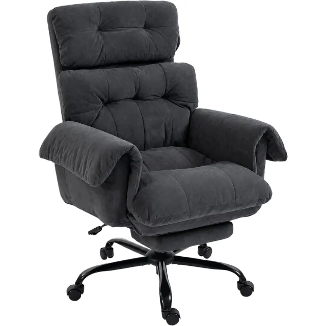Homcom Office Chair-Polyester-80L x 77B x 108-116H cm-Dunkelgrau Donkergrijs