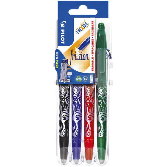 Pilot Rollerpen PILOT friXion medium basis assorti Set2Go à 4 stuks blauw
