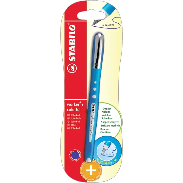 Stabilo Rollerpen STABILO worker colorful 2019/41 M blauw blister à 1 stuk