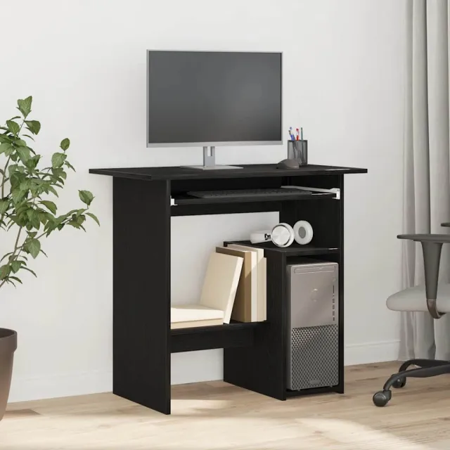 vidaXL Bureau 80x45x74 cm spaanplaat zwart eikenkleurig, foto 2