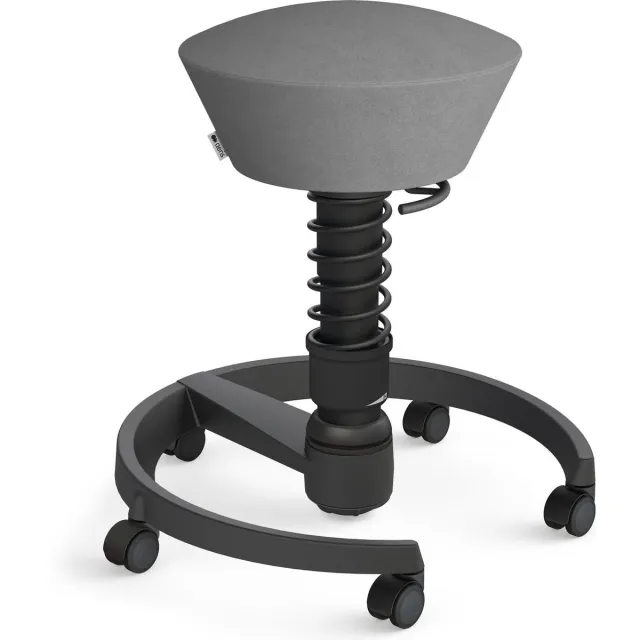 AERIS SWOPPER Comfort - Ergonomische bureaustoel - harde wielen - frame zwart - veer zwart - bekleding grijs microvezel Zwart / Grijs