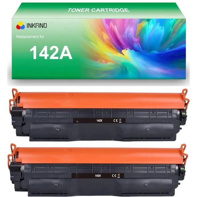 INKFIND 142A W1420A tonercartridge voor HP 142A W1420A tonercartridge multipack 2 stuks (Zwart x 2)