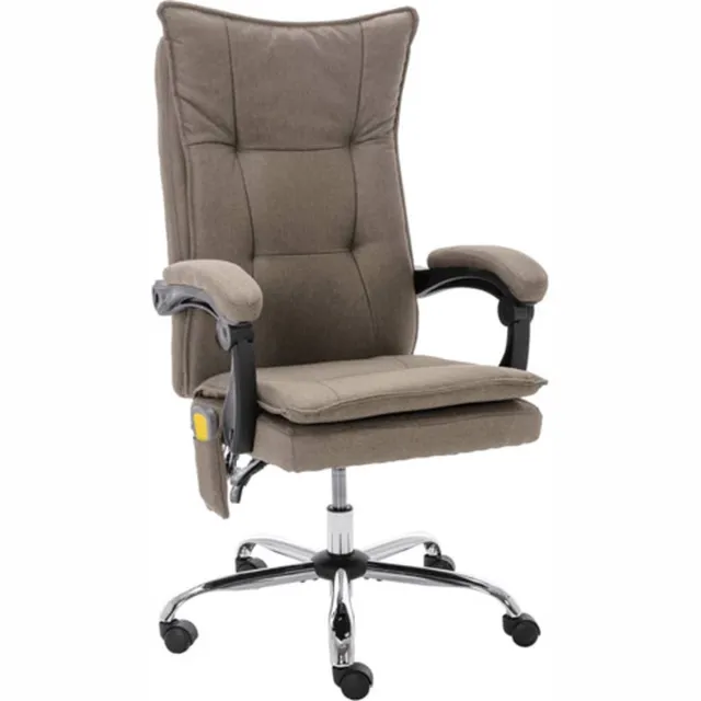 vidaXL Kantoormassagestoel - stof - taupe