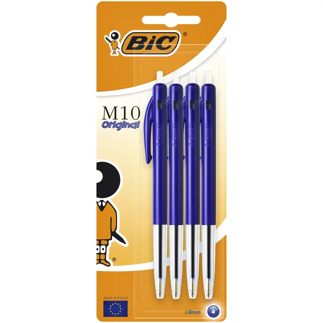 Bic Balpen Bic M10 medium blauw blister à 4st