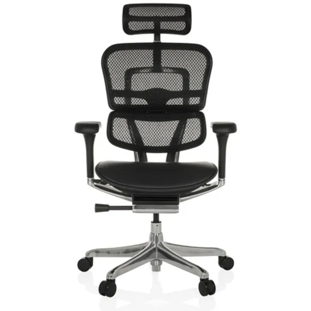 hjh office Bureaustoel / directiestoel ERGOHUMAN GEN2 zitting leder / rugleuning netbespanning zwart hjh OFFICE