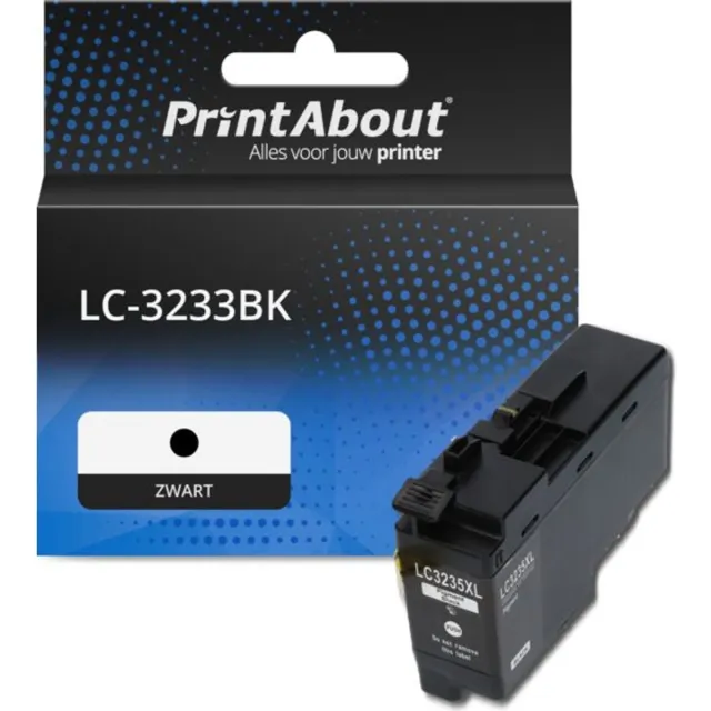 PrintAbout huismerk Inktcartridge LC-3233BK Zwart geschikt voor Brother