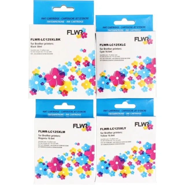 FLWR Brother LC-129XL Multipack zwart en kleur (Huismerk (compatible))