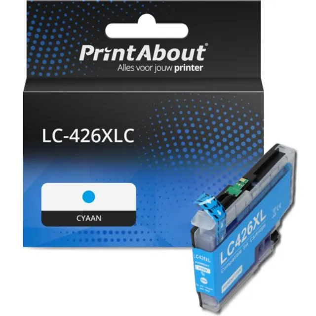 PrintAbout huismerk Inktcartridge LC-426XLC Cyaan Hoge capaciteit geschikt voor Brother