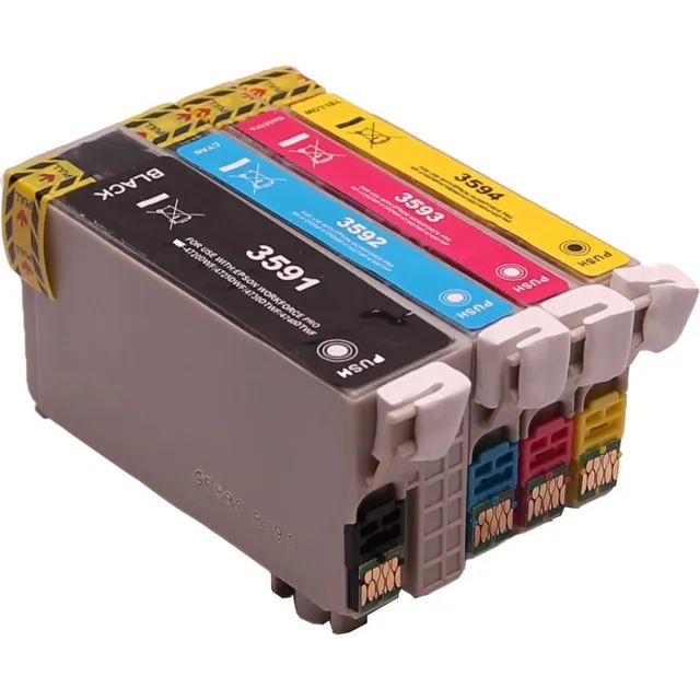 ABC Set 4x ABC huismerk inkt cartridge geschikt voor Epson 35XL voor Epson WorkForce Pro WF-4720 WF-4720DWF WF-4725 WF-4730 WF-4730DTWF WF-4735 WF-4735DTWF WF-4740 WF-4740DTWF Set 4 stuks