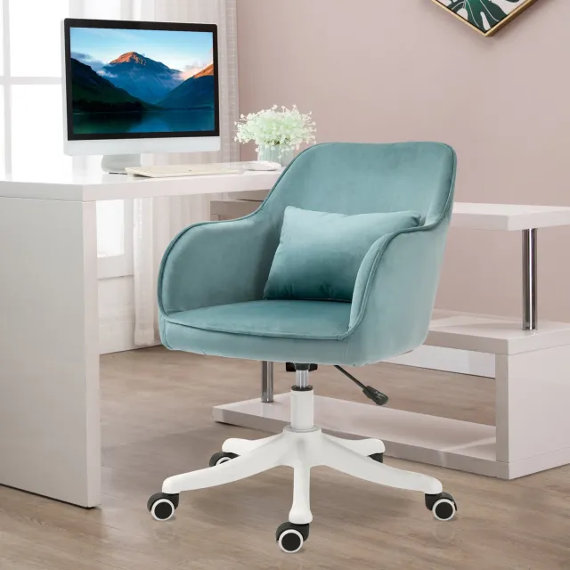 CHICFURN Bureaustoel - Vibratiemassage - Vaste armleuningen - Groen