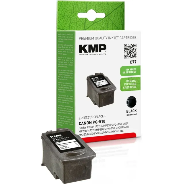 KMP Inkt vervangt Canon PG-510 Compatibel Zwart C77 1511,4001