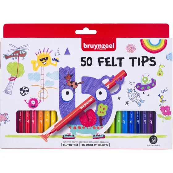Bruynzeel Viltstift Bruynzeel Kids assorti 50 stuks