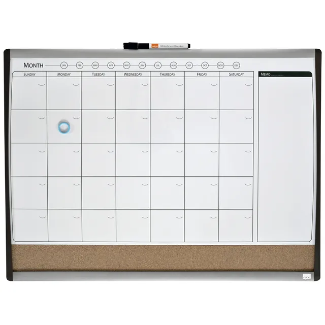 Nobo Whiteboard Nobo magnetische planner met prikbord van kurk 58,5x43cm