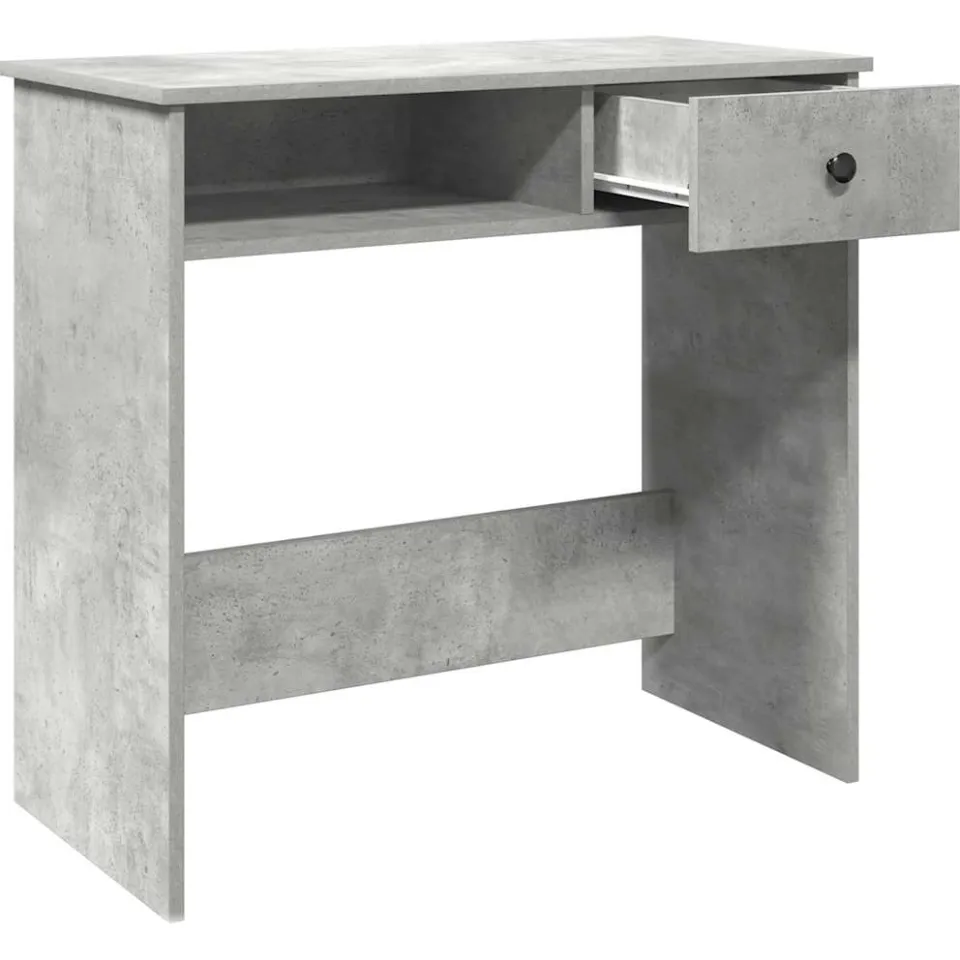 vidaXL Bureau 80x40x75 cm bewerkt hout betongrijs grijs, foto 4
