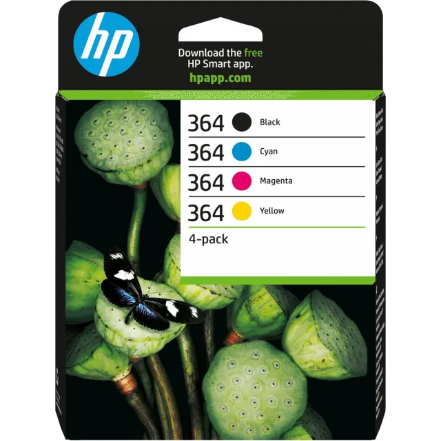 Hp 364 - Inktcartridge / Zwart / Cyaan / Magenta / Geel / 4-Pack (N9J73AE)