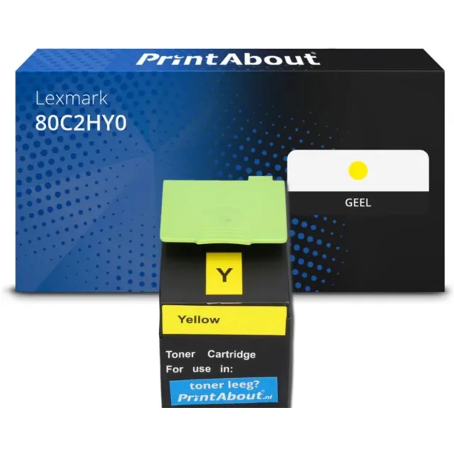 PrintAbout Huismerk Lexmark 80C2HY0 (802HY) Toner Geel Hoge capaciteit