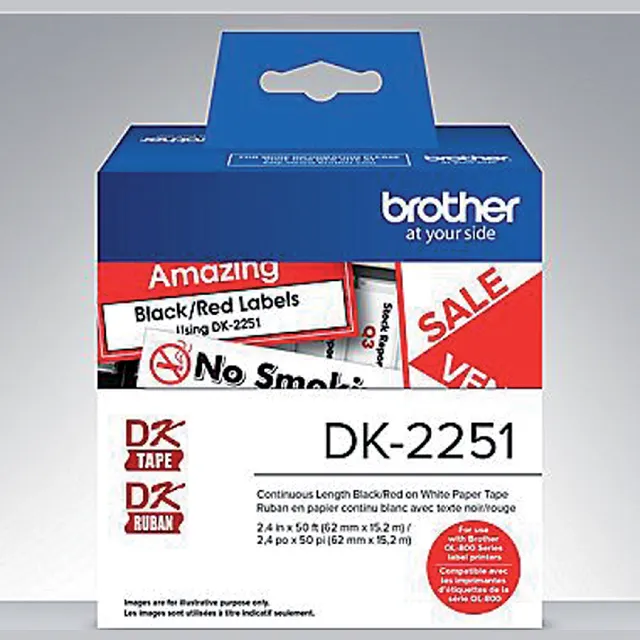 Brother Etiket Brother DK-22251 doorlopend 62mm 1 rol á 15m wit