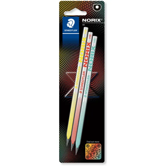 Staedtler Potlood Staedtler Norix HB assorti blister à 3 stuks geel