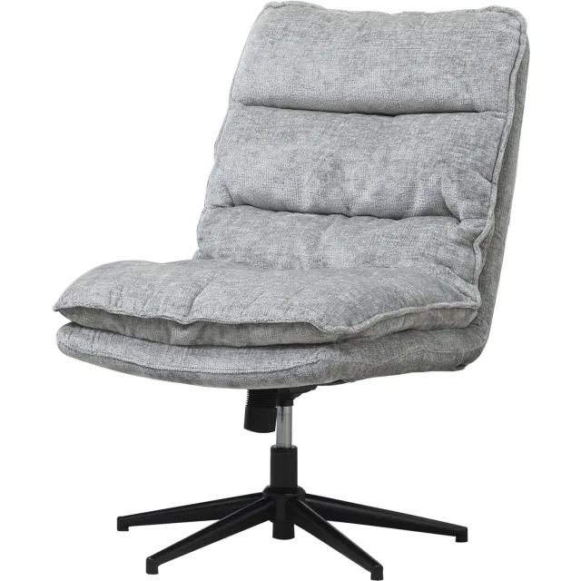 Homona Bureaustoel - Armloos - Draaibaar en in hoogte verstelbaar - Met kantelfunctie - 63,5 x 81 x 96-102 cm - Grijs