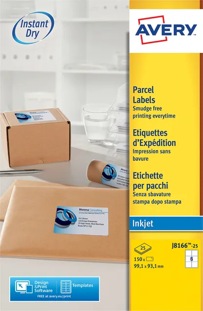 Avery Etiket Avery J8166-25 99.1x93.1mm wit 150 stuks