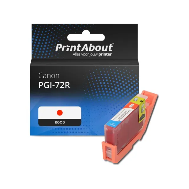 PrintAbout huismerk Inktcartridge PGI-72R Rood Geschikt voor Canon