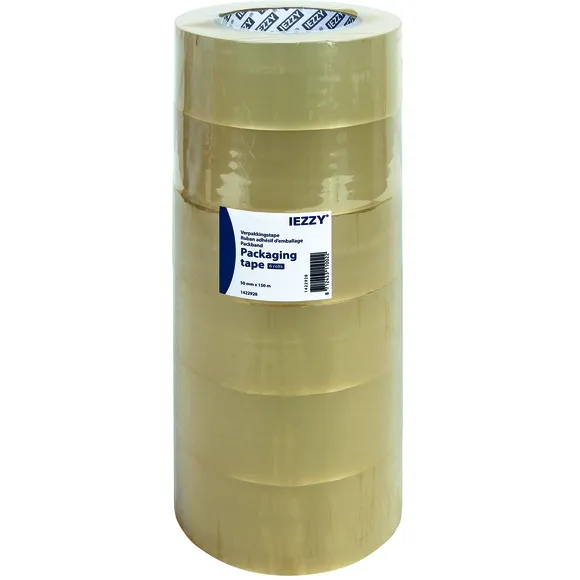Iezzy Verpakkingstape IEZZY PP 50mmx150m (Jumbo) transparant 6 rollen