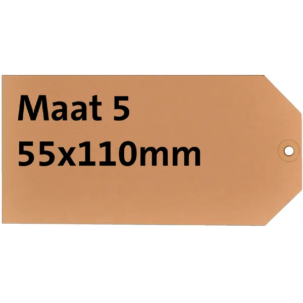 HF2 Label karton nr 5 200gr 55x110mm chamois 1000 stuks