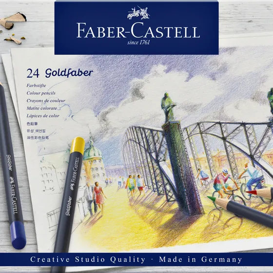 Faber-Castell Kleurpotloden Faber-Castell Goldfaber assorti blik à 24 stuks