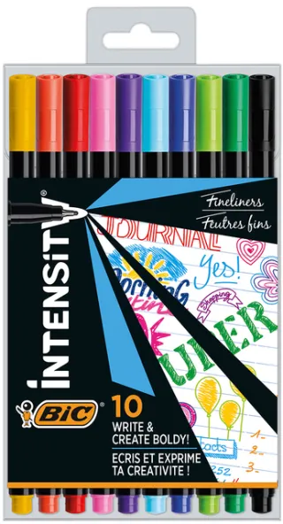 Bic Fineliner Bic Intensity fijn assorti pak à 10 stuks