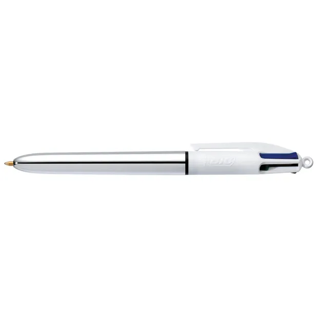 Bic Balpen Bic 4kleuren shine medium zilver