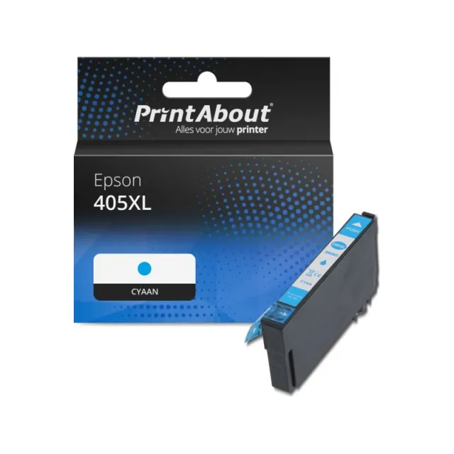 PrintAbout huismerk Inktcartridge 405XL (C13T05H24010) Cyaan Hoge capaciteit Geschikt voor Epson
