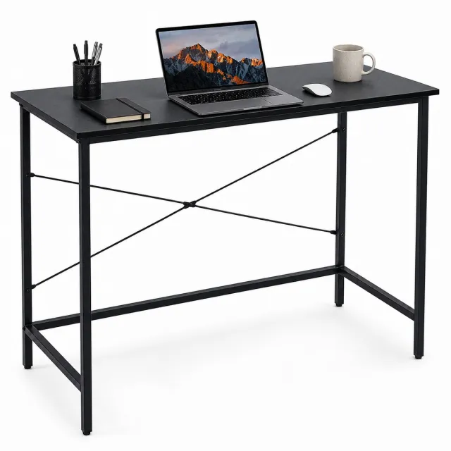 Lina Bureau - Computertafel - Bureautafel - Computerbureau - Industriele Zwarte Hoekbureau - 100x45x75cm