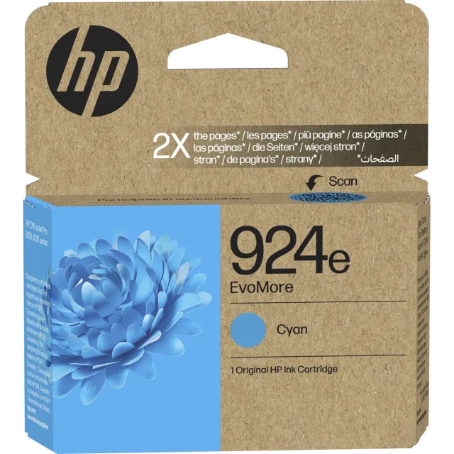 HP inktcartridge 924e, 800 pagina's, OEM 4K0U7NE, cyaan