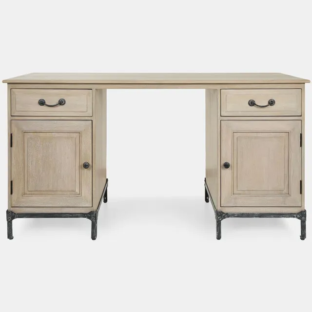 Loberon Bureau Aldrics grijs/zwart