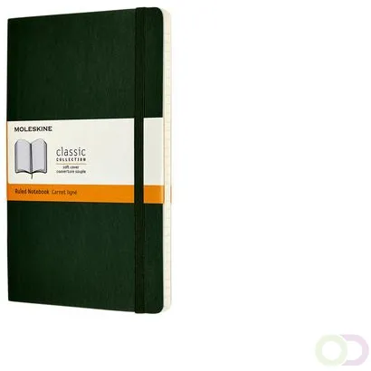 Moleskine Notitieboek Moleskine large 130x210mm lijn soft cover myrtle green