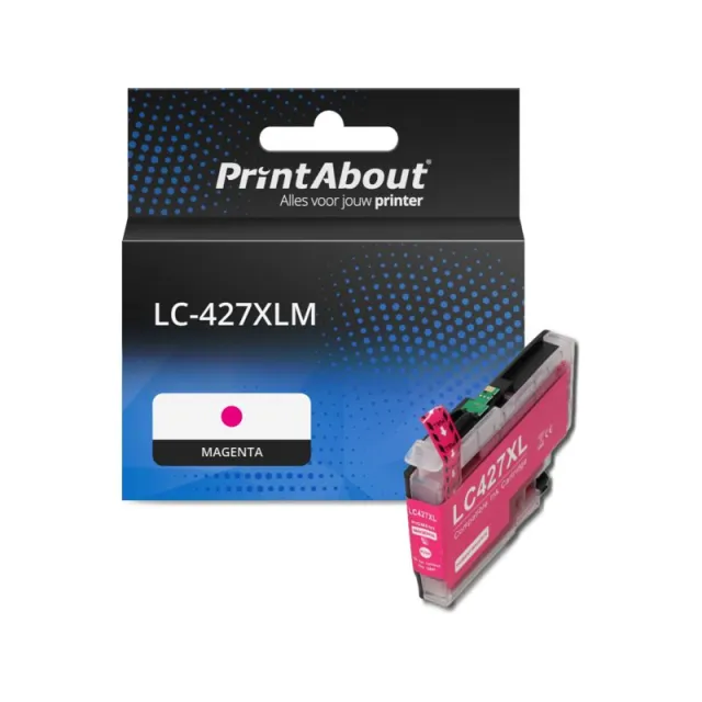 PrintAbout huismerk Inktcartridge LC-427XLM Magenta Hoge capaciteit Geschikt voor Brother