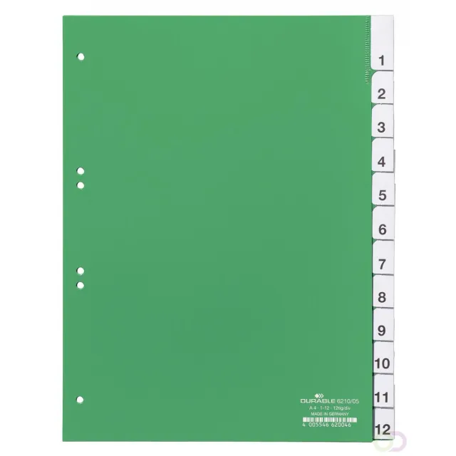 Durable Tabbladen A4 12-delig gelaste tabs 1-12 voorblad
