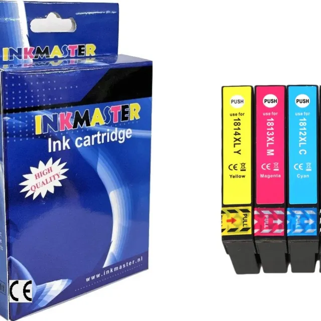 inkmaster huismerk premium cartridges voor Epson 18XL multipack van 4 kleuren voor Epson Expression Home XP205, XP30, XP302, XP305, XP402, XP405, XP412, XP415, XP315, XP312, XP215, XP212, XP225, XP322, XP422, XP425, XP325, XP222