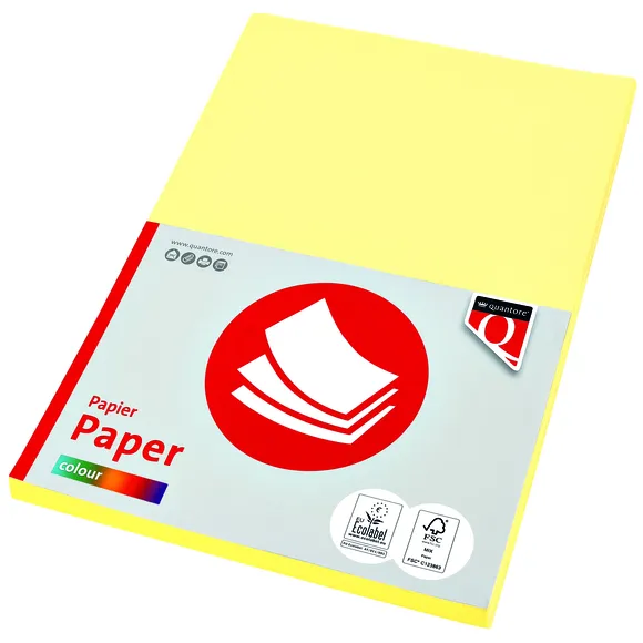 Quantore Kopieerpapier Quantore Colour A4 160gr kanariegeel 50 vel