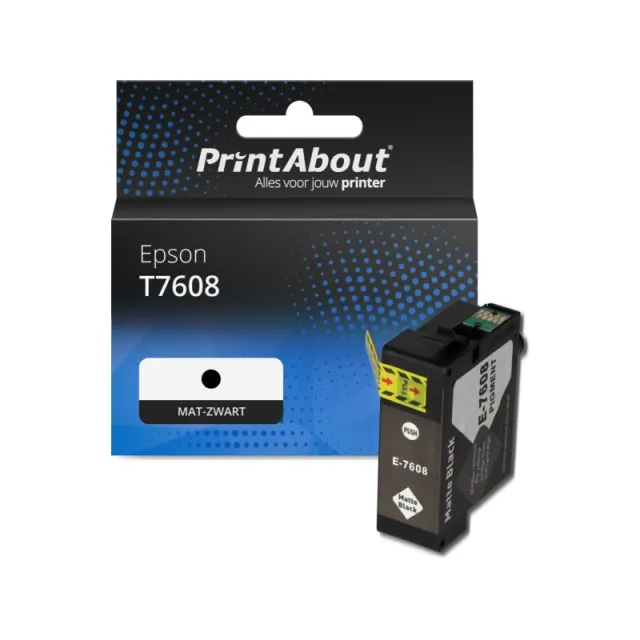 PrintAbout huismerk Inktcartridge T7608 Mat-zwart Geschikt voor Epson