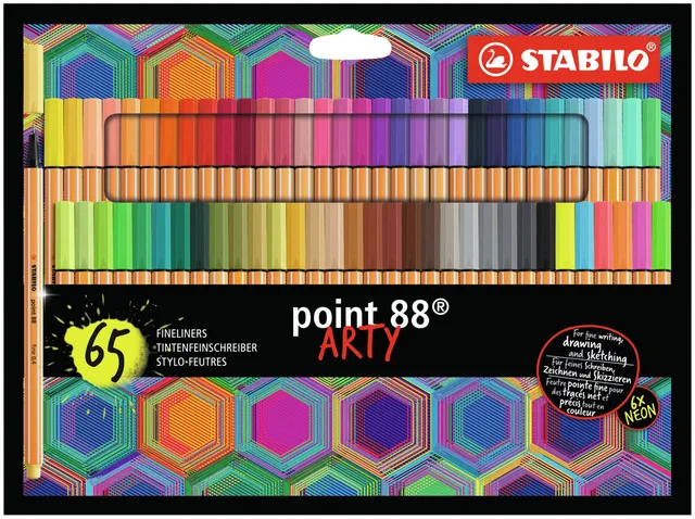 Stabilo Fineliner STABILO point 88/65 Arty fijn assorti set à 65 stuks