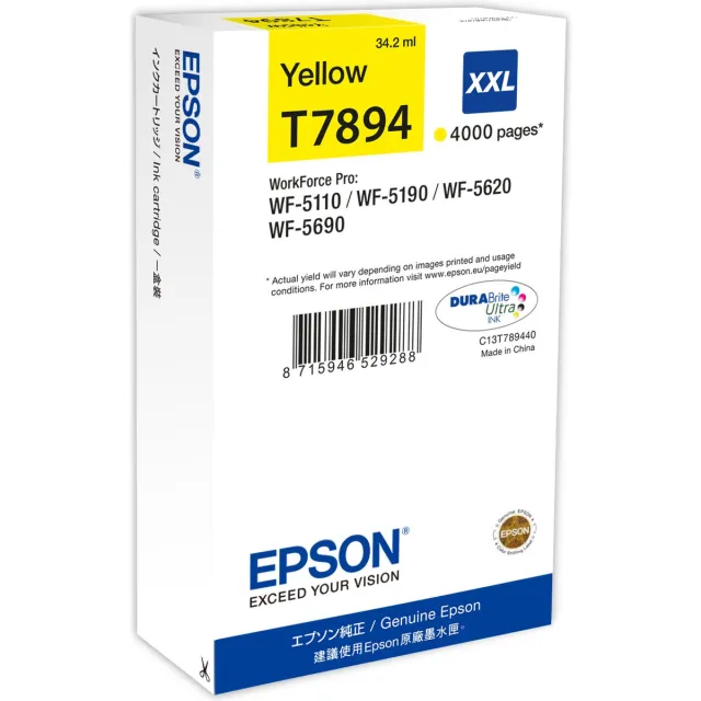 Epson T7894XXL - Inktcartridge / Geel / Extra Hoge Capaciteit