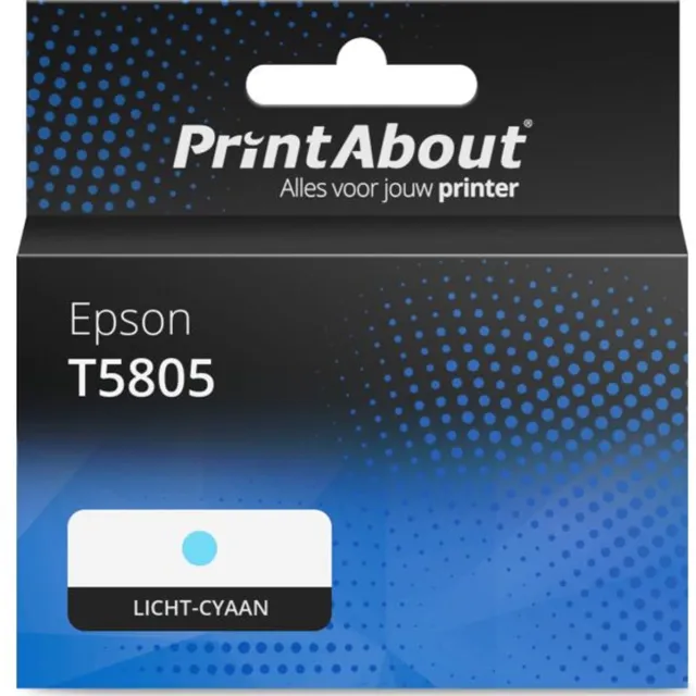 PrintAbout Huismerk Epson T5805 Inktcartridge Licht-cyaan
